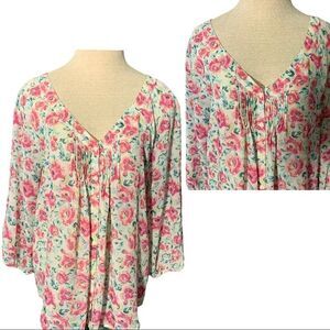 Lauren Conrad Semi Sheer Floral Top Medium